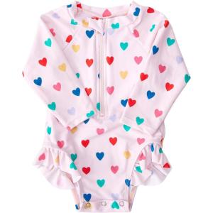 imageBMCiTYBM Baby Girls Swimsuits UPF 50 Sun Protection Swimwear Onepiece Infant Bathing Suit 0 3 6 9 12 15 18 24 MonthsPink Colorful Heart