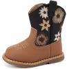 imageBMCiTYBM Baby Cowboy Cowgirl Boots Infant Western Shoes Boys Girls Round Toe Boots All Seasons 624 MonthsBlackBrown