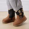 imageBMCiTYBM Baby Cowboy Cowgirl Boots Infant Western Shoes Boys Girls Round Toe Boots All Seasons 624 MonthsBlackBrown