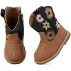 imageBMCiTYBM Baby Cowboy Cowgirl Boots Infant Western Shoes Boys Girls Round Toe Boots All Seasons 624 MonthsBlackBrown