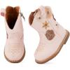 imageBMCiTYBM Baby Cowboy Cowgirl Boots Infant Western Shoes Boys Girls Round Toe Boots All Seasons 624 MonthsPink