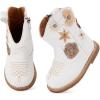 imageBMCiTYBM Baby Cowboy Cowgirl Boots Infant Western Shoes Boys Girls Round Toe Boots All Seasons 624 MonthsWhite
