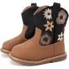 imageBMCiTYBM Baby Cowboy Cowgirl Boots Infant Western Shoes Boys Girls Round Toe Boots All Seasons 624 MonthsBlackBrown