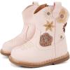 imageBMCiTYBM Baby Cowboy Cowgirl Boots Infant Western Shoes Boys Girls Round Toe Boots All Seasons 624 MonthsPink