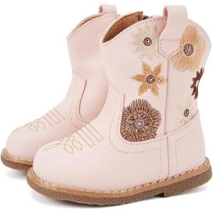 imageBMCiTYBM Baby Cowboy Cowgirl Boots Infant Western Shoes Boys Girls Round Toe Boots All Seasons 624 MonthsPink