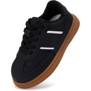 imageBMCiTYBM Toddler Walking Shoes Boys Girls Casual Sneakers Lightweight Tennis Shoes for School Indoor OutdoorBlack