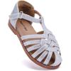 imageBMCiTYBM Toddler Girls Sandals Closed Toe Princess Flat Shoes Summer Glitter Dressy SandalsWhite