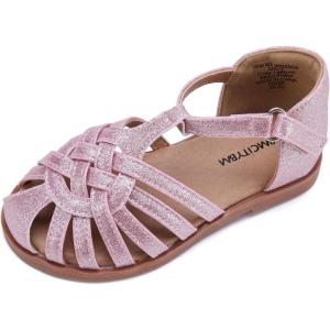 imageBMCiTYBM Toddler Girls Sandals Closed Toe Princess Flat Shoes Summer Glitter Dressy SandalsPink