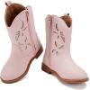 imageBMCiTYBM Toddler Girls Cowboy Cowgirl Boots Little Kids Pointed Toe Western Boots Mid Calf Side Zipper Riding Shoes for All Seasons ToddlerLittle KidApink