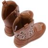 imageBMCiTYBM Toddler Girls Cowboy Cowgirl Boots Little Kids Pointed Toe Western Boots Mid Calf Side Zipper Riding Shoes for All Seasons ToddlerLittle KidAbrown
