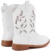 imageBMCiTYBM Toddler Girls Cowboy Cowgirl Boots Little Kids Pointed Toe Western Boots Mid Calf Side Zipper Riding Shoes for All Seasons ToddlerLittle KidAwhite