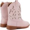 imageBMCiTYBM Toddler Girls Cowboy Cowgirl Boots Little Kids Pointed Toe Western Boots Mid Calf Side Zipper Riding Shoes for All Seasons ToddlerLittle KidApink