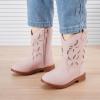 imageBMCiTYBM Toddler Girls Cowboy Cowgirl Boots Little Kids Pointed Toe Western Boots Mid Calf Side Zipper Riding Shoes for All Seasons ToddlerLittle KidApink