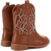 imageBMCiTYBM Toddler Girls Cowboy Cowgirl Boots Little Kids Pointed Toe Western Boots Mid Calf Side Zipper Riding Shoes for All Seasons ToddlerLittle KidAbrown