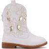 imageBMCiTYBM Toddler Girls Cowboy Cowgirl Boots Little Kids Pointed Toe Western Boots Mid Calf Side Zipper Riding Shoes for All Seasons ToddlerLittle KidBwhite