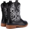 imageBMCiTYBM Toddler Girls Cowboy Cowgirl Boots Little Kids Pointed Toe Western Boots Mid Calf Side Zipper Riding Shoes for All Seasons ToddlerLittle KidBblack