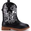 imageBMCiTYBM Toddler Girls Cowboy Cowgirl Boots Little Kids Pointed Toe Western Boots Mid Calf Side Zipper Riding Shoes for All Seasons ToddlerLittle KidBblack