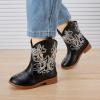 imageBMCiTYBM Toddler Girls Cowboy Cowgirl Boots Little Kids Pointed Toe Western Boots Mid Calf Side Zipper Riding Shoes for All Seasons ToddlerLittle KidBblack
