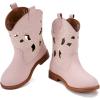 imageBMCiTYBM Toddler Girls Cowboy Cowgirl Boots Little Kids Pointed Toe Western Boots Mid Calf Side Zipper Riding Shoes for All Seasons ToddlerLittle KidBpink