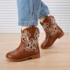 imageBMCiTYBM Toddler Girls Cowboy Cowgirl Boots Little Kids Pointed Toe Western Boots Mid Calf Side Zipper Riding Shoes for All Seasons ToddlerLittle KidBbrown