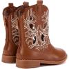 imageBMCiTYBM Toddler Girls Cowboy Cowgirl Boots Little Kids Pointed Toe Western Boots Mid Calf Side Zipper Riding Shoes for All Seasons ToddlerLittle KidBbrown
