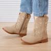 imageBMCiTYBM Toddler Girls Cowboy Cowgirl Boots Little Kids Pointed Toe Western Boots Mid Calf Side Zipper Riding Shoes for All Seasons ToddlerLittle KidCcamel