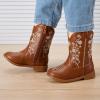 imageBMCiTYBM Toddler Girls Cowboy Cowgirl Boots Little Kids Pointed Toe Western Boots Mid Calf Side Zipper Riding Shoes for All Seasons ToddlerLittle KidCbrown