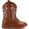 imageBMCiTYBM Toddler Girls Cowboy Cowgirl Boots Little Kids Pointed Toe Western Boots Mid Calf Side Zipper Riding Shoes for All Seasons ToddlerLittle KidCbrown