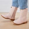 imageBMCiTYBM Toddler Girls Cowboy Cowgirl Boots Little Kids Pointed Toe Western Boots Mid Calf Side Zipper Riding Shoes for All Seasons ToddlerLittle KidCpink