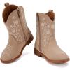 imageBMCiTYBM Toddler Girls Cowboy Cowgirl Boots Little Kids Pointed Toe Western Boots Mid Calf Side Zipper Riding Shoes for All Seasons ToddlerLittle KidCcamel