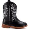 imageBMCiTYBM Toddler Girls Cowboy Cowgirl Boots Little Kids Pointed Toe Western Boots Mid Calf Side Zipper Riding Shoes for All Seasons ToddlerLittle KidCblack