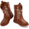 imageBMCiTYBM Toddler Girls Cowboy Cowgirl Boots Little Kids Pointed Toe Western Boots Mid Calf Side Zipper Riding Shoes for All Seasons ToddlerLittle KidCbrown
