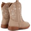 imageBMCiTYBM Toddler Girls Cowboy Cowgirl Boots Little Kids Pointed Toe Western Boots Mid Calf Side Zipper Riding Shoes for All Seasons ToddlerLittle KidCcamel
