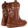 imageBMCiTYBM Toddler Girls Cowboy Cowgirl Boots Little Kids Pointed Toe Western Boots Mid Calf Side Zipper Riding Shoes for All Seasons ToddlerLittle KidCbrown