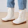 imageBMCiTYBM Toddler Girls Cowboy Cowgirl Boots Little Kids Pointed Toe Western Boots Mid Calf Side Zipper Riding Shoes for All Seasons ToddlerLittle KidCwhite