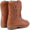 imageBMCiTYBM Toddler Little Girls Cowboy Cowgirl Boots Kids Pointed Toe Western Boots Mid Calf Side Zipper Riding Shoes for All Seasons ToddlerLittle KidA1brown