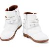 imageBMCiTYBM Toddler Little Girls Cowboy Cowgirl Boots Kids Pointed Toe Western Boots Mid Calf Side Zipper Riding Shoes for All Seasons ToddlerLittle KidA2white