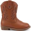 imageBMCiTYBM Toddler Little Girls Cowboy Cowgirl Boots Kids Pointed Toe Western Boots Mid Calf Side Zipper Riding Shoes for All Seasons ToddlerLittle KidA1brown