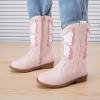 imageBMCiTYBM Toddler Little Girls Cowboy Cowgirl Boots Kids Pointed Toe Western Boots Mid Calf Side Zipper Riding Shoes for All Seasons ToddlerLittle KidA3pink