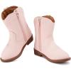 imageBMCiTYBM Toddler Little Girls Cowboy Cowgirl Boots Kids Pointed Toe Western Boots Mid Calf Side Zipper Riding Shoes for All Seasons ToddlerLittle KidA1pink