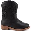 imageBMCiTYBM Toddler Little Girls Cowboy Cowgirl Boots Kids Pointed Toe Western Boots Mid Calf Side Zipper Riding Shoes for All Seasons ToddlerLittle KidA1black