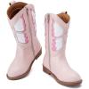imageBMCiTYBM Toddler Little Girls Cowboy Cowgirl Boots Kids Pointed Toe Western Boots Mid Calf Side Zipper Riding Shoes for All Seasons ToddlerLittle KidA3pink