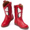 imageBMCiTYBM Toddler Little Girls Cowboy Cowgirl Boots Kids Pointed Toe Western Boots Mid Calf Side Zipper Riding Shoes for All Seasons ToddlerLittle KidA3red