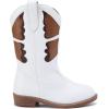 imageBMCiTYBM Toddler Little Girls Cowboy Cowgirl Boots Kids Pointed Toe Western Boots Mid Calf Side Zipper Riding Shoes for All Seasons ToddlerLittle KidA3white