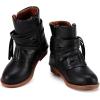 imageBMCiTYBM Toddler Little Girls Cowboy Cowgirl Boots Kids Pointed Toe Western Boots Mid Calf Side Zipper Riding Shoes for All Seasons ToddlerLittle KidA2black