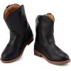 imageBMCiTYBM Toddler Little Girls Cowboy Cowgirl Boots Kids Pointed Toe Western Boots Mid Calf Side Zipper Riding Shoes for All Seasons ToddlerLittle KidA1black