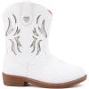 imageBMCiTYBM Toddler Little Girls Cowboy Cowgirl Boots Kids Pointed Toe Western Boots Mid Calf Side Zipper Riding Shoes for All Seasons ToddlerLittle KidA1white