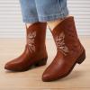 imageBMCiTYBM Toddler Little Girls Cowboy Cowgirl Boots Kids Pointed Toe Western Boots Mid Calf Side Zipper Riding Shoes for All Seasons ToddlerLittle KidBbrown