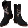 imageBMCiTYBM Toddler Little Girls Cowboy Cowgirl Boots Kids Pointed Toe Western Boots Mid Calf Side Zipper Riding Shoes for All Seasons ToddlerLittle KidBblack