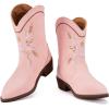 imageBMCiTYBM Toddler Little Girls Cowboy Cowgirl Boots Kids Pointed Toe Western Boots Mid Calf Side Zipper Riding Shoes for All Seasons ToddlerLittle KidBpink